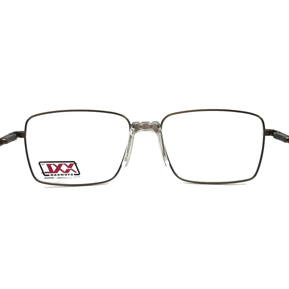XXL Eyeglasses Frames Stinger BROWN Rectangle Square Wire Rim 57-18-150